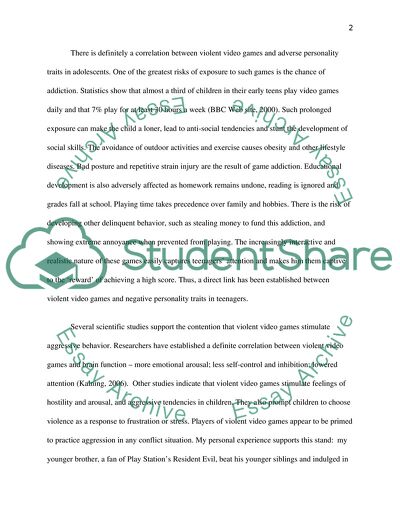 Video Games: Instigators of Violence