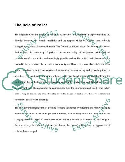 Significant Changes in Police Role