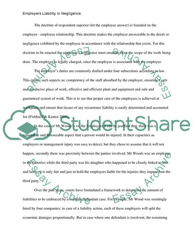 Employers Liability in Negligence