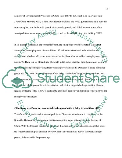 Has China Excellent Environmental Policies as It Is Stated