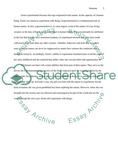 Did Genie the wild child experiment or no Why