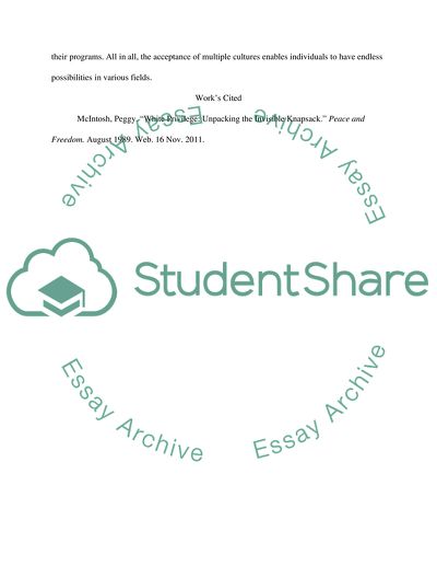 White Privilege by Peggy McIntosh