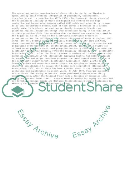 Electric Power Industry in the UK