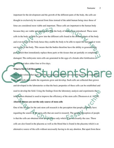 Embryonic Stem-Cell Research