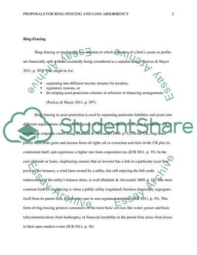 Proposals for Ring-Fencing and Loss Absorbency
