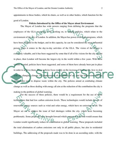 Powers and Responsibilities of the GLA and the Mayor