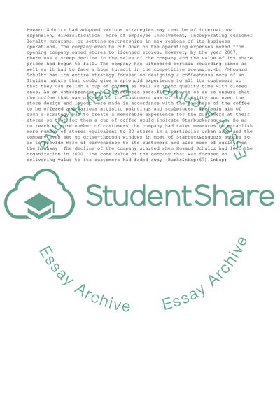 Strategic Management of Starbucks Corporation