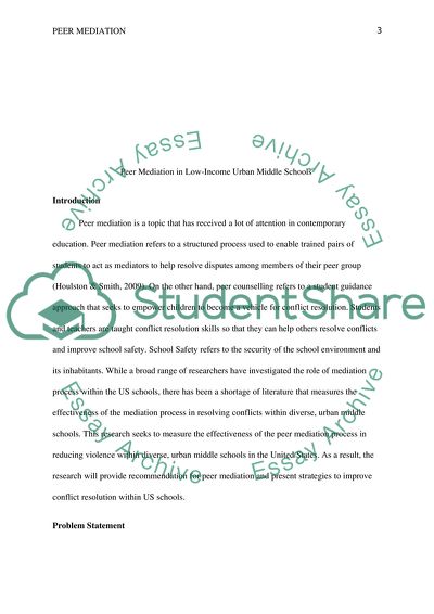 Peer Mediation in Low-Income Urban Middle Schools - the George Washington University