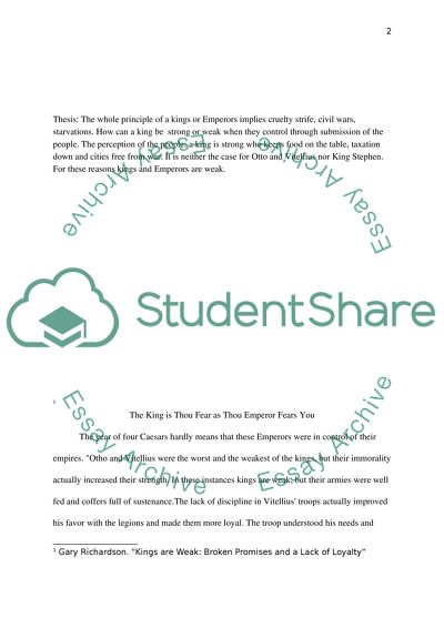 History of civ paper: two passage analysis about kings being strong or kings being weak