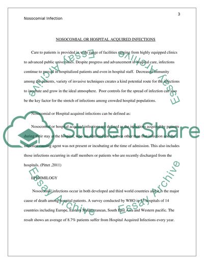 Nosocomial Infection from Surgery in Hospitals
