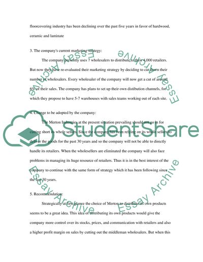 Strategic marketing (Merton Industries)