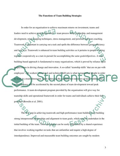 Application of Theoretical Models Relating to Team Building and Motivational Factors