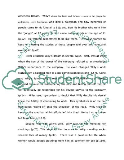 Death OF A Salesman: The Elusive American Dream