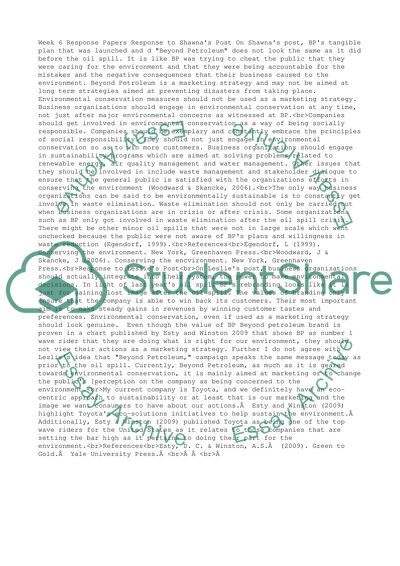 Week 6 Response papers