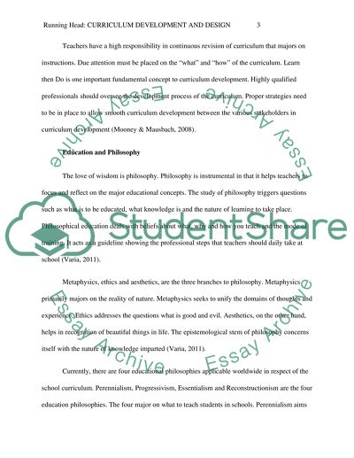 Curriculum Foundations and Theory, Design, Development, and Implementation