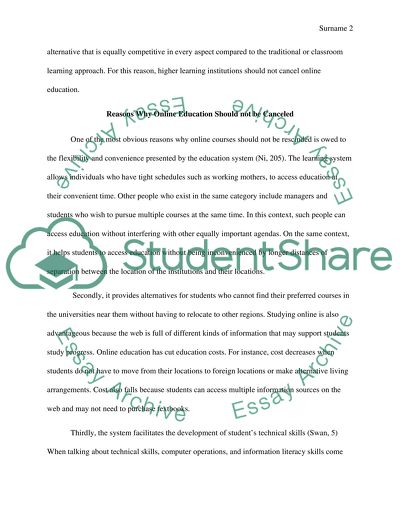 Should the university cancel on-line courses