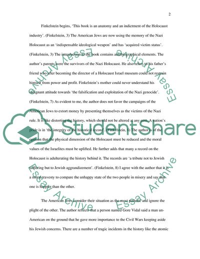 Reflection on the Exploitation of the Jewish Suffering