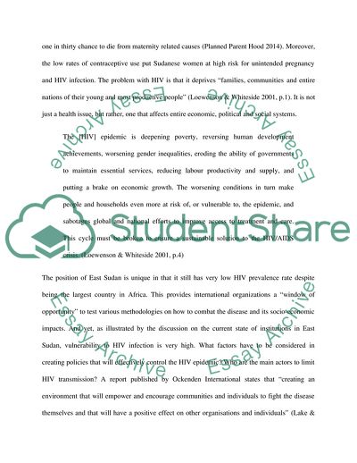 The Impact of HIV on the Empowerment of Household Women in East Sudan