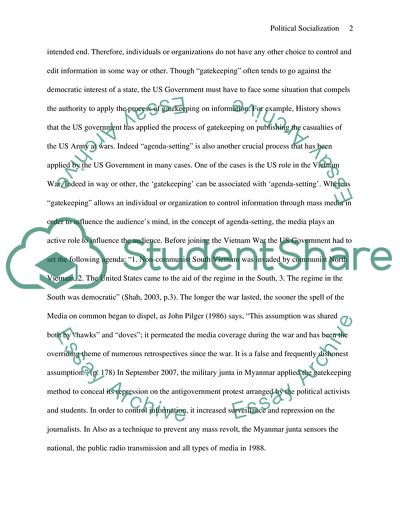 Political socialization *** See Below***