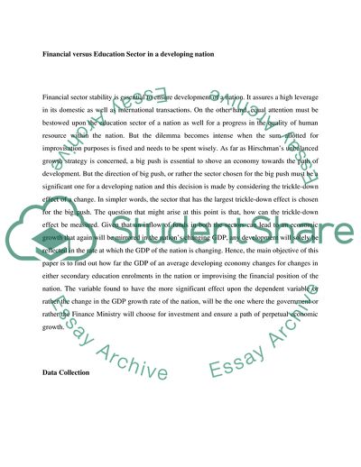 Financial vs Education Sector in Developing a Nation
