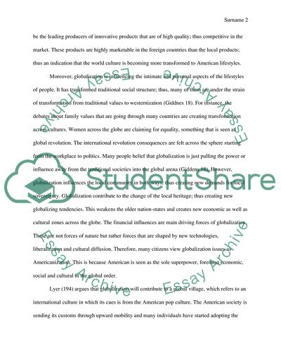 An essay about Americanization