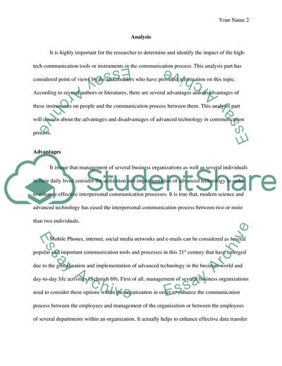 Implementation and Utilization Process of Several Advanced Technological Processes