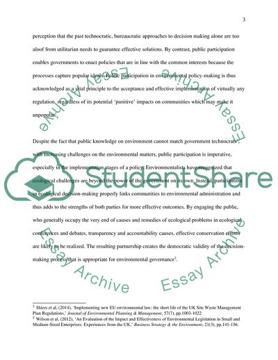 Public Participation in Environmental Decision-Making