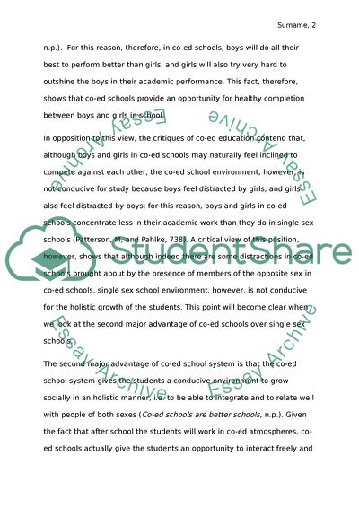 single sex or mixed schools essay