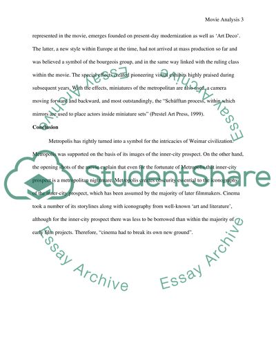 Metropolis as a Symbol for the Intricacies of Weimar Civilization