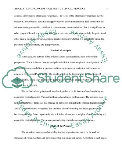 Application of concept analysis to clinical practice