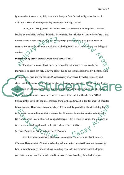 Exploration of Planet Mercury