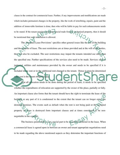 The Most Important Points in a Commercial Lease