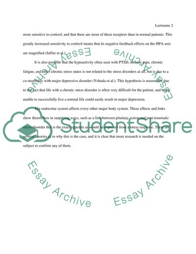 Post-Traumatic Stress Disorder and Pituitary Gland Dysfunction