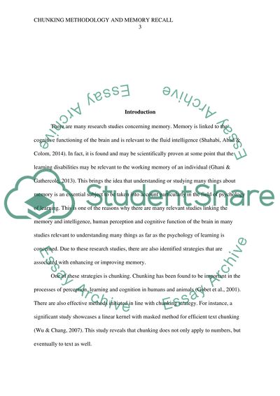 Chunking Methodology and Memory Recall