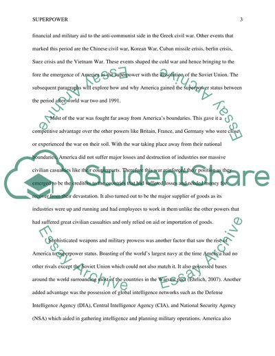 How and why did the U.S. emerge as a world superpower between World War Two and 1991