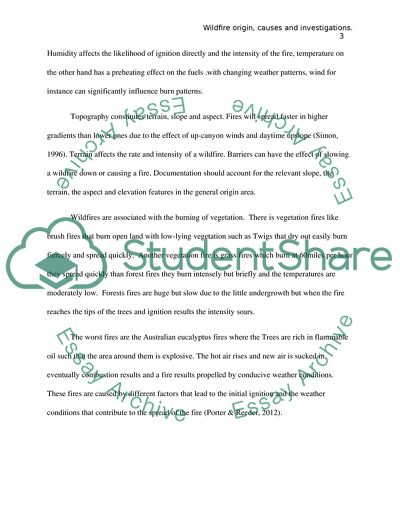 Wildfires Origin, Causes, and Investigation