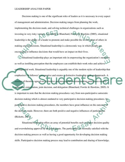 Leadership Analysis Paper