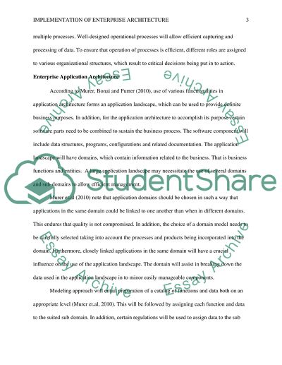 Implementation of Enterprise Architecture