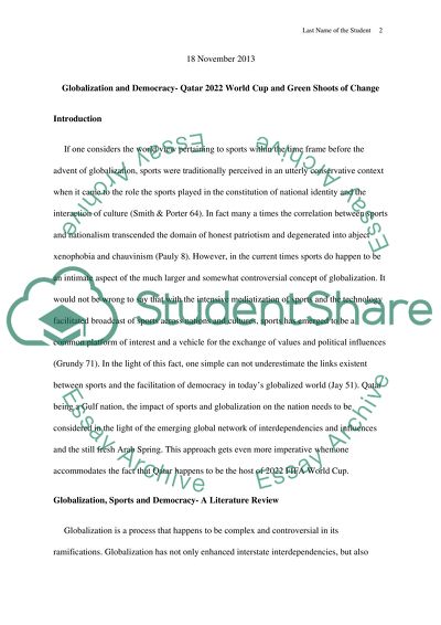 Qatar 2022 World Cup and Shoots of Change