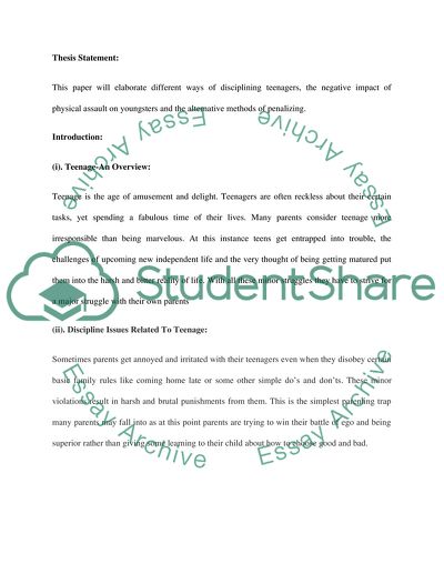 Discipline Issues Related To Teenage