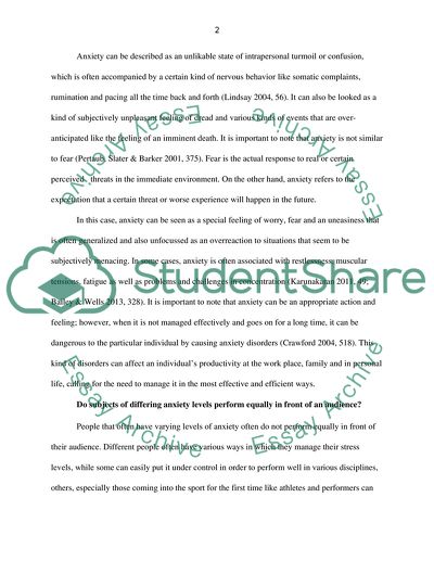 Do Subjects of Differing Anxiety Levels Perform Equally for Audience