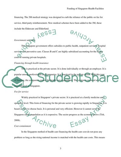 Funding in singaporean health system