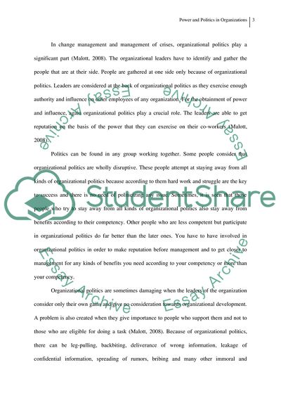 Power and Politics Paper