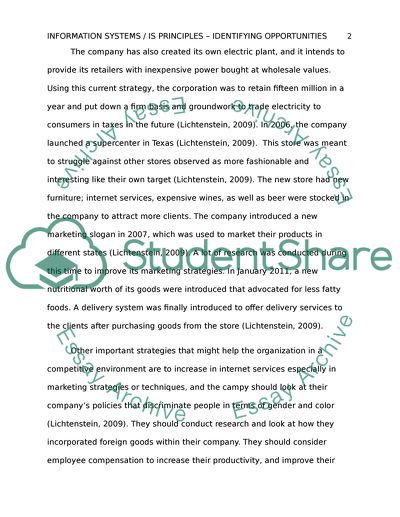 Information Systems / IS Principles Identifying Opportunities