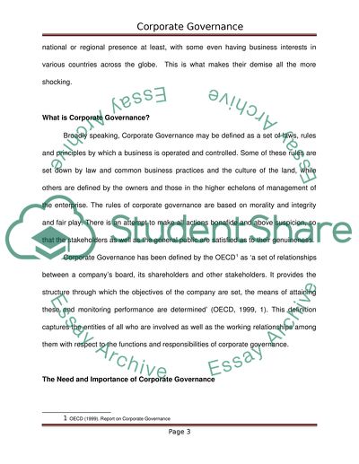 The Study of Corporate Governance