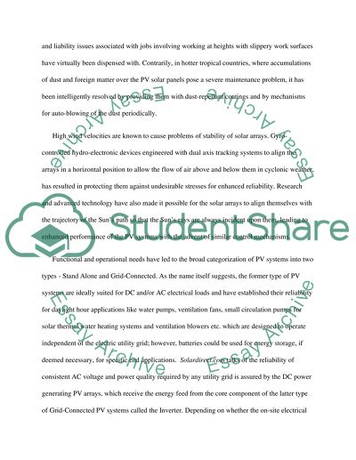 Photovoltaic Solar Cells: Alternate Energy Sources for Electricity Generation