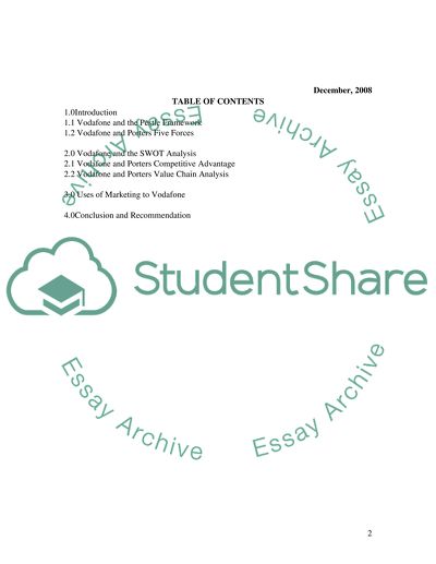 Analysis and Recomendation of Marketing strategy of Vodafone