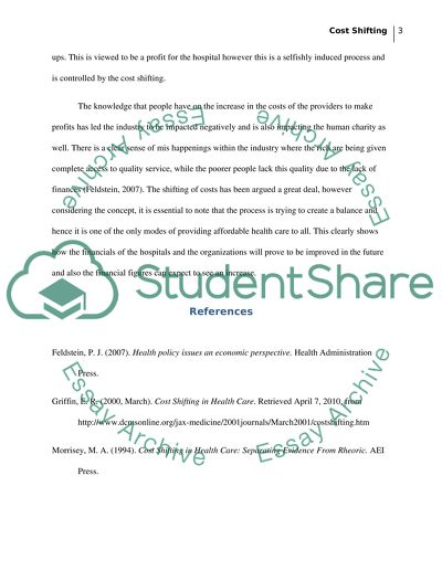 The Concept of Cost Shifting