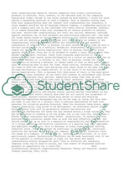 Organizational Behavior Practice