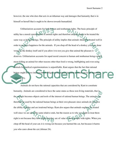 Utilitarianism versus Kant on the Treatment of Nonhuman Animals